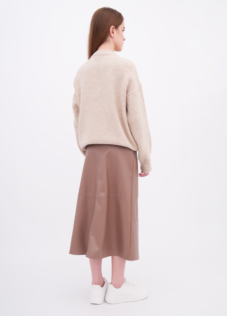 Фото ракурс 2 - Жіноча коричнева спiдниця EQUILIBRI артикул W462 041 000 Mocco FW2025