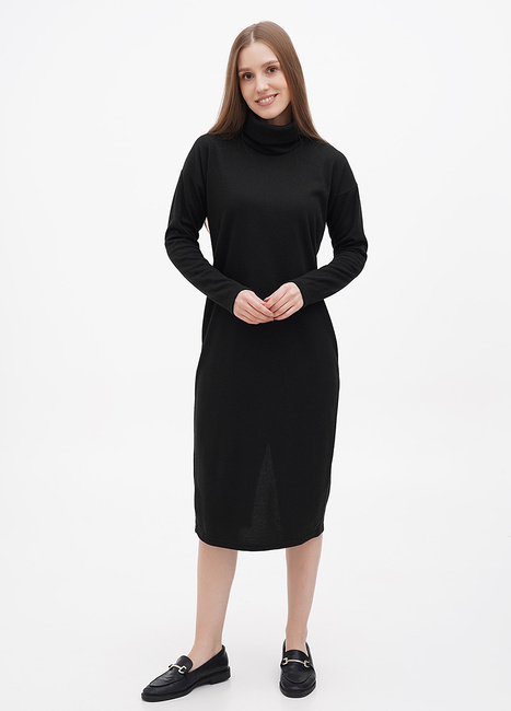 Фото ракурс 1 - Женское чёрное платье EQUILIBRI артикул TSV RBF Dress Black FW2024