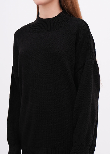 Фото ракурс 3 - Жіночий чорний светр EQUILIBRI артикул W342 056 000 Black FW2025