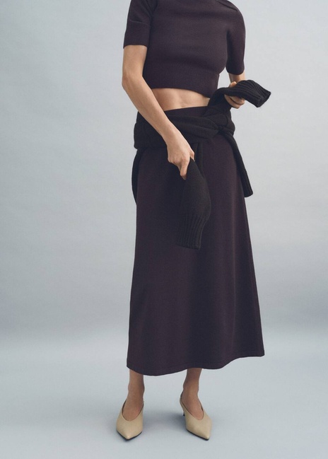 Фото ракурс 5 - Женская коричневая юбка Mango артикул 77077662 30 7 season