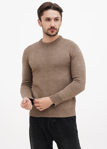 Фото ракурс 1 - Мужской бежевый свитер EQUILIBRI артикул M PC Sweater Beige FW2024