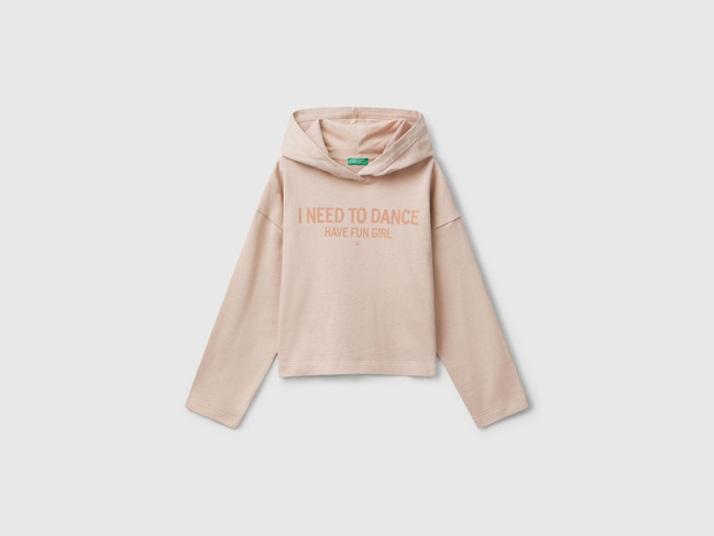 Фото ракурс 1 - Рожевe худі для дівчаток Benetton артикул 3NBMC2053.G 12U 25A