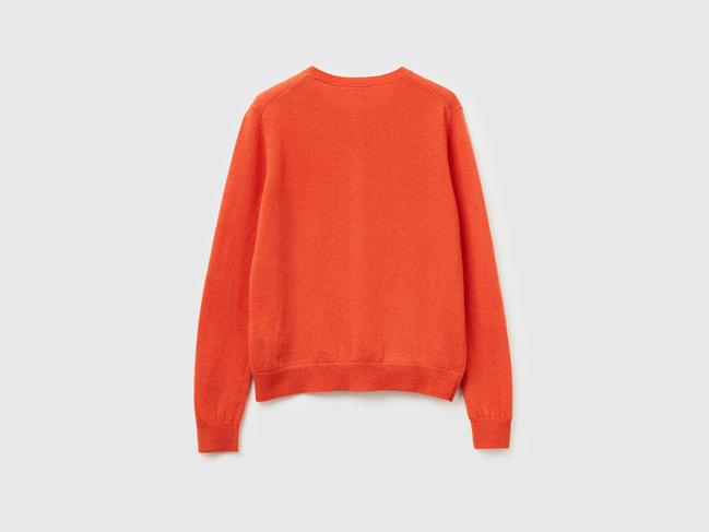 Жіночий помаранчевий кардиган Benetton артикул 1002D5485 0J2 25A Фото ракурс 3 - Жіночий помаранчевий кардиган Benetton артикул 1002D5485 0J2 25A