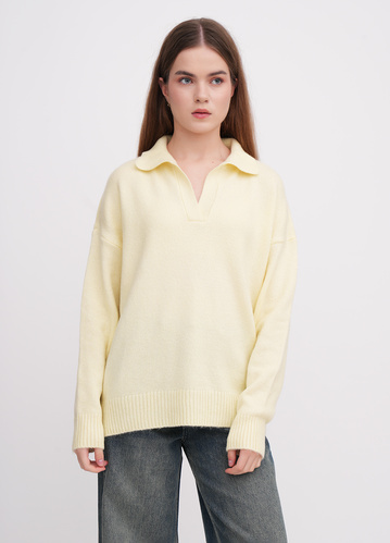 Фото ракурс 1 - Жіночий жовтий светр EQUILIBRI артикул W342 079 001 Yellow FW2025