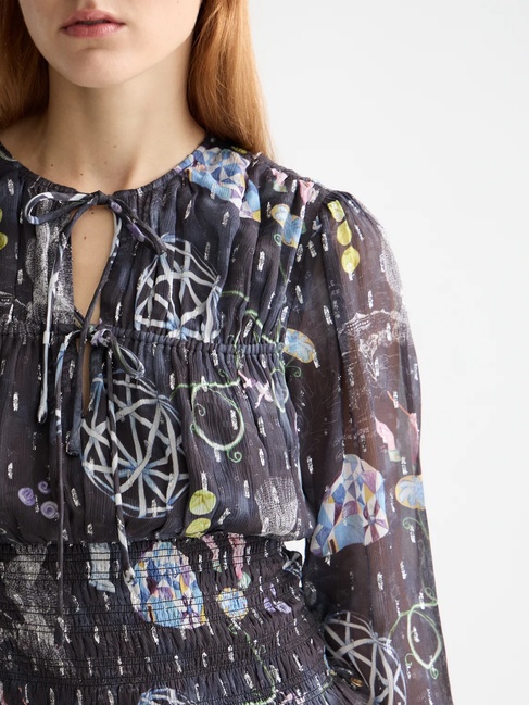 Жіноча чорна блузка SCOTCH & SODA артикул U9B00947T U024 FW2025 Фото ракурс 4 - Жіноча чорна блузка SCOTCH & SODA артикул U9B00947T U024 FW2025