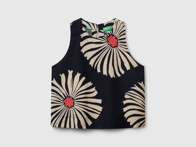 Жіноча чорна майка Benetton артикул 5KPRDQ0BU 70A 25P Фото ракурс 1 - Жіноча чорна майка Benetton артикул 5KPRDQ0BU 70A 25P