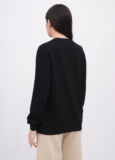 Женский черный свитшот EQUILIBRI артикул W231 030 000 Black FW2025 Фото ракурс 2 - Женский черный свитшот EQUILIBRI артикул W231 030 000 Black FW2025