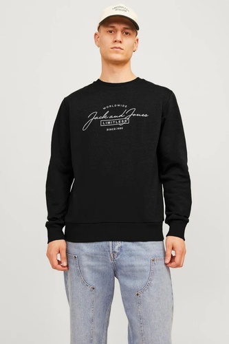 Фото ракурс 1 - Мужской чёрный свитшот Jack & Jones артикул 12256837 Black FW2024