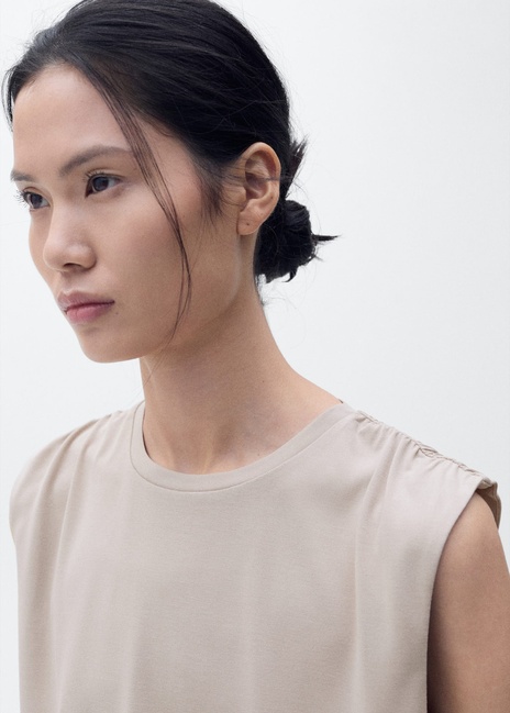 Фото ракурс 4 - Жіноча бежева футболка Mango артикул 87039217 06 8 season