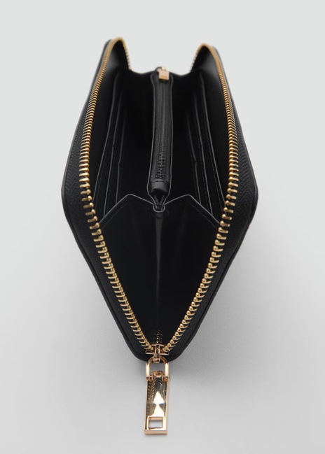 Фото ракурс 3 - Женский черный кошелёк Mango артикул 17052546 99 1 season