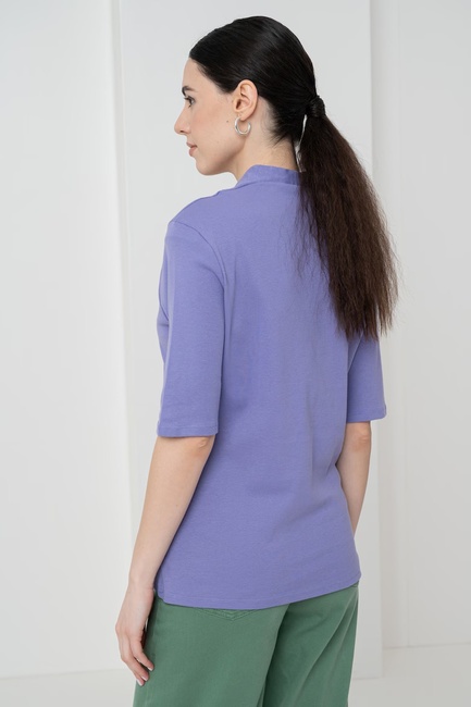 Фото ракурс 2 - Жіноча фіолетова футболка Benetton артикул 3GA2D400U 1W6 25P