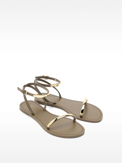 Фото ракурс 1 - Жіночі коричневі босоніжки Parfois артикул 233821 _TU FW2025