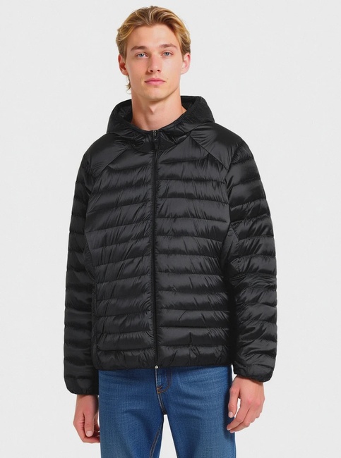 Мужская черная куртка Piazza Italia артикул 65607 Black FW2025 Фото ракурс 1 - Мужская черная куртка Piazza Italia артикул 65607 Black FW2025