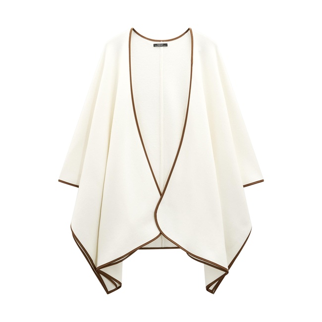 Жіноче молочнe пончо Parfois артикул 237422 _OW FW2025 Фото ракурс 4 - Жіноче молочнe пончо Parfois артикул 237422 _OW FW2025