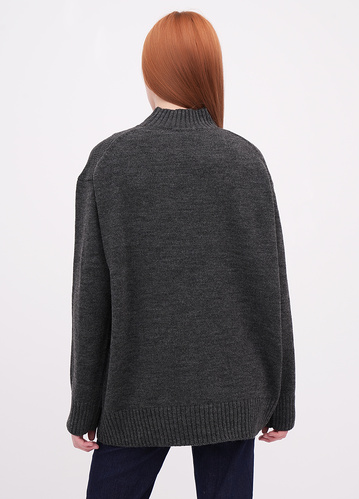 Фото ракурс 2 - Жіночий сірий светр EQUILIBRI артикул W342 061 000 Dark grey FW2025