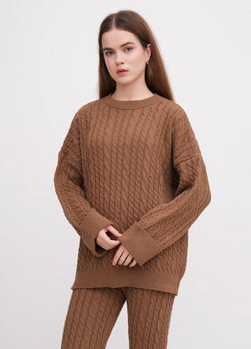 Фото ракурс 1 - Жіночий коричневий светр EQUILIBRI артикул W391 056 100 CINNAMON FW2025