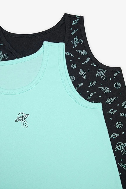 Фото ракурс 4 - Блакитно-чорна майка для хлопчиків Penti артикул PLNP2DPQ25IY MIX 25SS