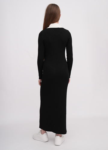 Фото ракурс 2 - Женское черное платье EQUILIBRI артикул W352 033 000 Black FW2025