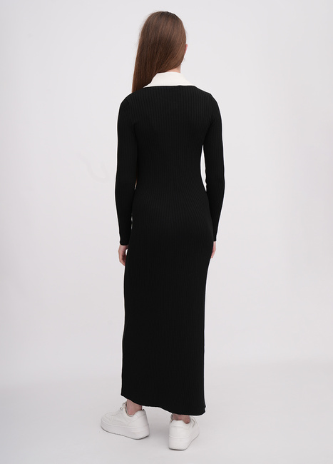 Женское черное платье EQUILIBRI артикул W352 033 000 Black FW2025 Фото ракурс 2 - Женское черное платье EQUILIBRI артикул W352 033 000 Black FW2025