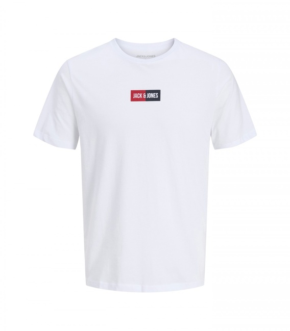 Мужская белая футболка Jack & Jones артикул 12278509 White FW2025 Фото ракурс 1 - Мужская белая футболка Jack & Jones артикул 12278509 White FW2025