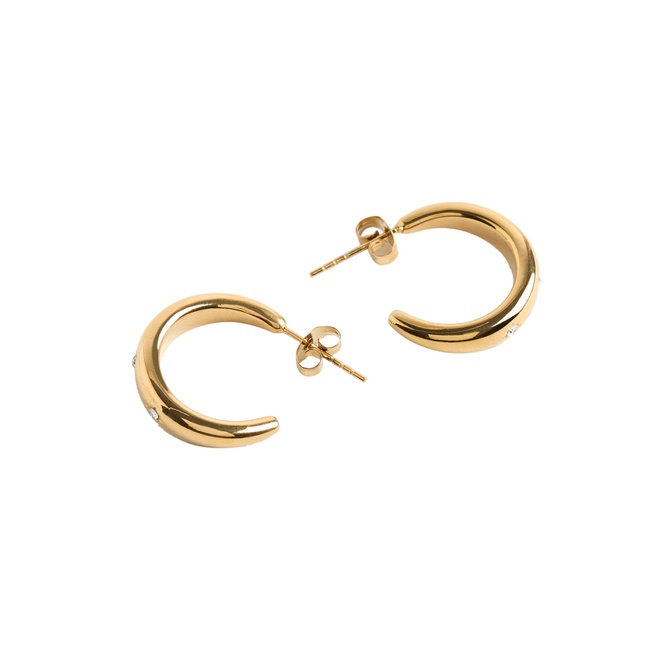 Фото ракурс 3 - Женские золотые серьги Parfois артикул 228163 _GD SS2025