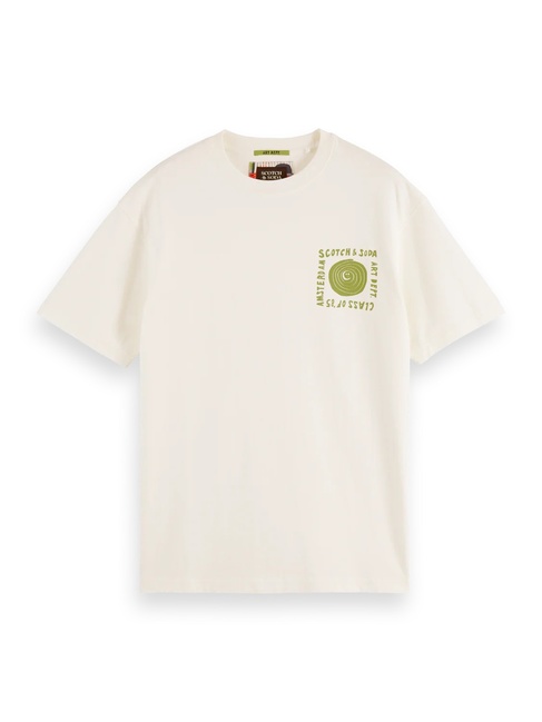 Мужская белая футболка SCOTCH & SODA артикул 181701 101 FW2025 Фото ракурс 5 - Мужская белая футболка SCOTCH & SODA артикул 181701 101 FW2025