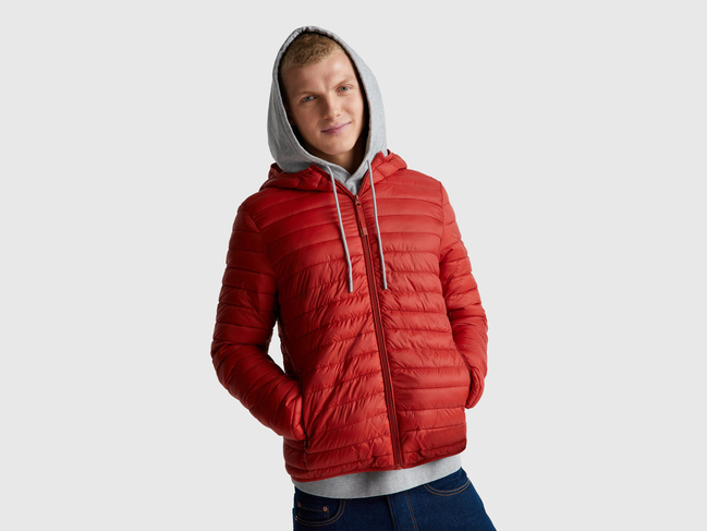 Чоловіча коричнева куртка Benetton артикул 2TWDUN06I 01J 25A Фото ракурс 1 - Чоловіча коричнева куртка Benetton артикул 2TWDUN06I 01J 25A